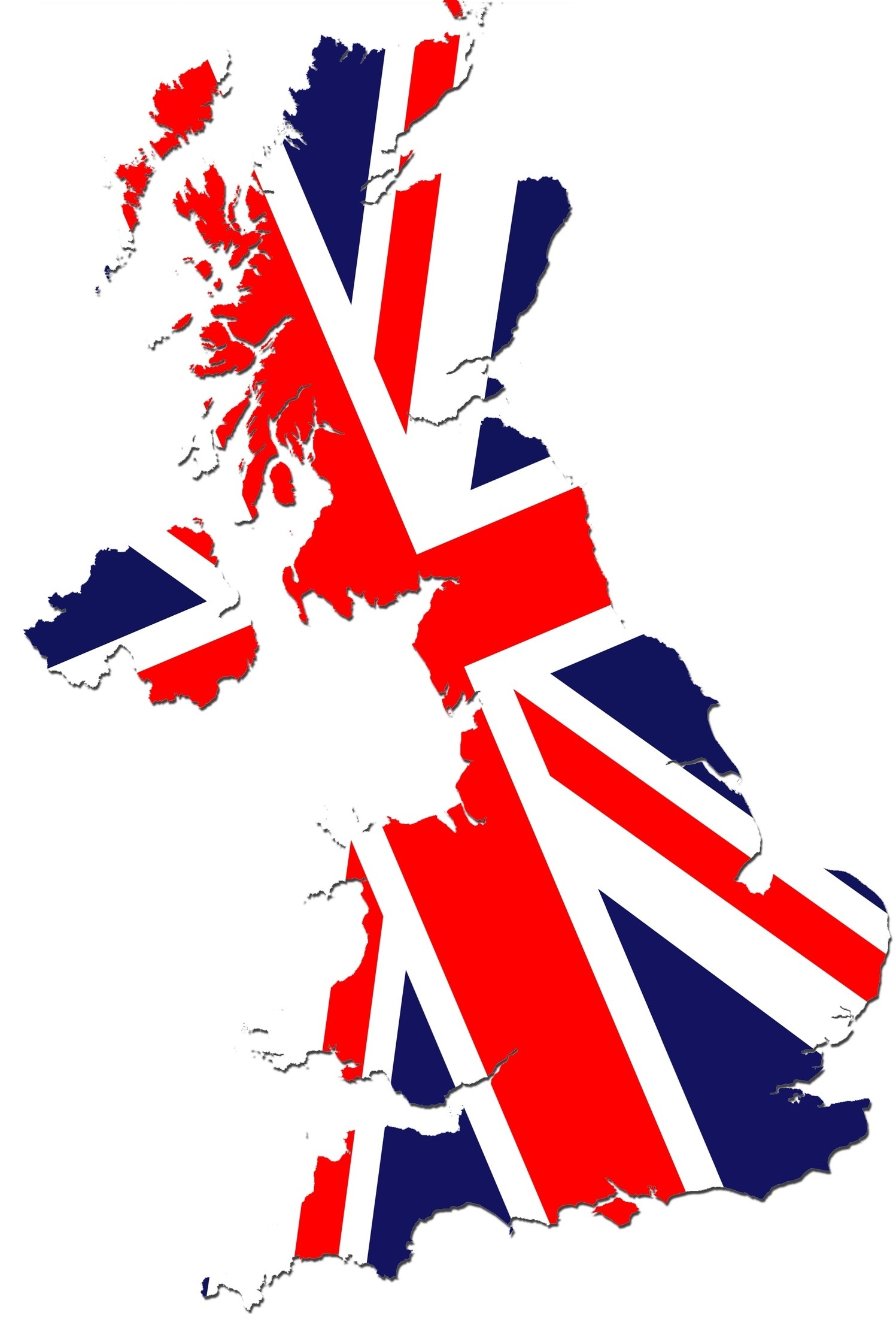 Flag on Britain Map